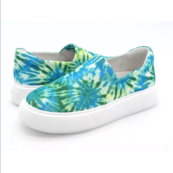 J/SLIDES Shoes - J/Slides Shoes “Dusty” Blue Green Tie Dye Casual Comfort Slip On